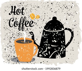 hot coffee graphic design for clothing print