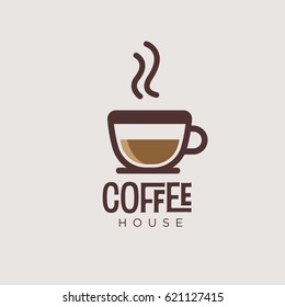 Hot Coffee House Logo Design