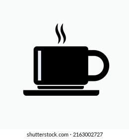 Hot Coffee Icon. Beverages, Break Time Symbol - Vector.