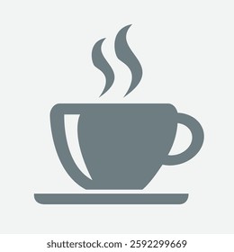 Hot coffee icon, cup, beverage, morning, warm, delicious, energizing symbol