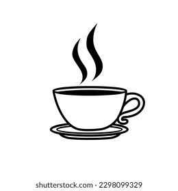 Hot coffee icon design template illustration vector isolated