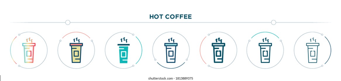 hot coffee icon designed in gradient, filled, two color, thin line and outline style. vector illustration of hot coffee vector icons. can be used for mobile, ui, web

