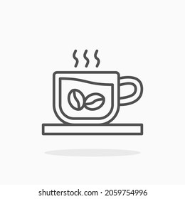 Hot Coffee icon. Editable Stroke and pixel perfect. Outline style. Vector illustration. Enjoy this icon for your project.