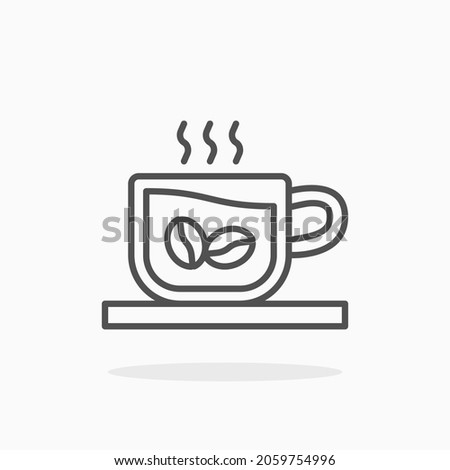Hot Coffee icon. Editable Stroke and pixel perfect. Outline style. Vector illustration. Enjoy this icon for your project.