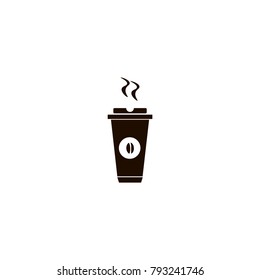 hot coffee icon. flat design