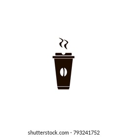 hot coffee icon. flat design