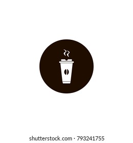 hot coffee icon. flat design