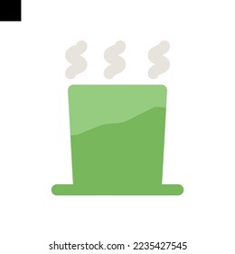 hot coffee icon flat style vector