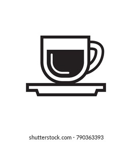 Hot coffee icon. Illustration. Isolate on white background.