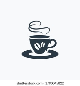 Hot coffee icon isolated on clean background. Hot coffee icon concept drawing icon in modern style. Vector illustration for your web mobile logo app UI design.