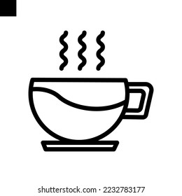hot coffee icon line style vector