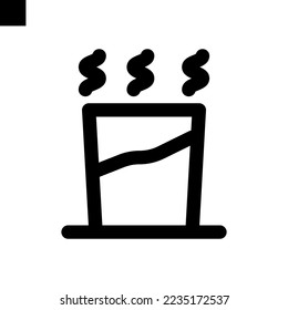 hot coffee icon line style vector