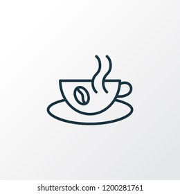 Hot coffee icon line symbol. Premium quality isolated cappuccino element in trendy style.