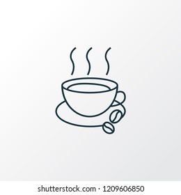 Hot coffee icon line symbol. Premium quality isolated cappuccino element in trendy style.