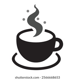 Hot coffee icon logo design template isolated illustration