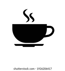 Hot coffee icon on a white background