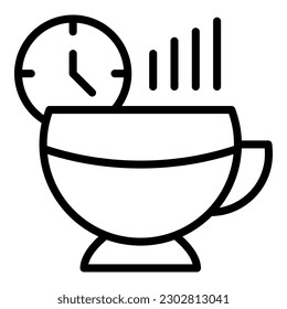 Hot coffee icon outline vector. Mind calm. Health meditate