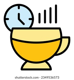 Hot coffee icon outline vector. Mind calm. Health meditate color flat