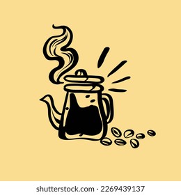 
scharfe Kaffeekarte in der Kanne