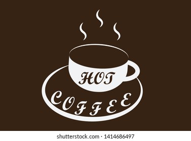 Hot coffee icon for coffee shop