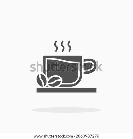 Hot Coffee icon. Solid black style. Vector illustration. Enjoy this icon for your project.