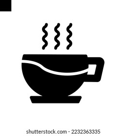 hot coffee icon solid style vector
