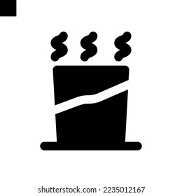 hot coffee icon solid style vector