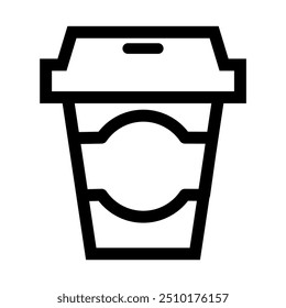 Icono de café caliente en estilo de línea delgada. Diseño gráfico de Ilustración vectorial