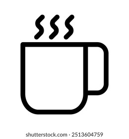 Icono de café caliente en Diseño gráfico de Ilustración vectorial de estilo de línea delgada