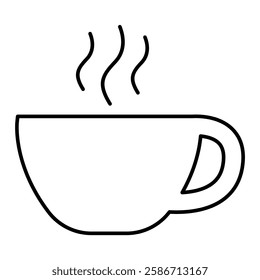 Hot Coffee icon in thin line style