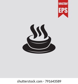 Hot coffee icon in trendy isolated on grey background.Vector illustration.