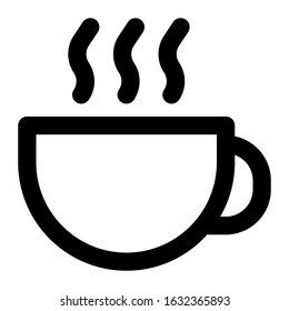 Hot coffee icon using line style vector design