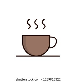hot coffee icon vector. coffee icon vector with fill outline style