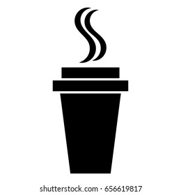 Hot coffee icon. Vector illustration.