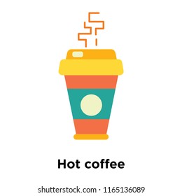 Hot coffee icon vector isolated on white background, Hot coffee transparent sign , snowy cold winter symbols