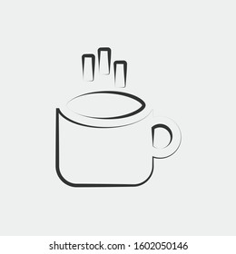 hot coffee icon vector for web and graphic design