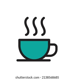 hot coffee icon for website, presentation symbol