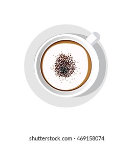 hot coffee icon.latte art vector illustrator