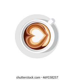 hot coffee icon.latte art vector illustrator