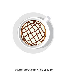 hot coffee icon.latte art vector illustrator