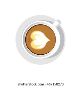 hot coffee icon.latte art vector illustrator