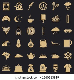 Hot coffee icons set. Simple style of 36 hot coffee vector icons for web for any design