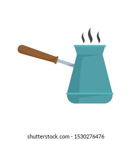 Hot coffee kettle icon. Flat illustration of hot coffee kettle vector icon for web design