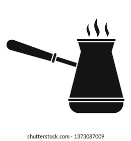 Hot coffee kettle icon. Simple illustration of hot coffee kettle vector icon for web design isolated on white background