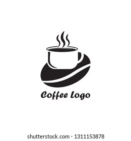 Hot Coffee latte logo Vector illustration
