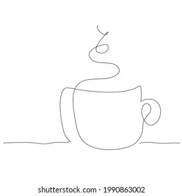 Hot Coffee line drawing. illustration