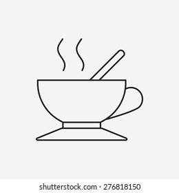 hot coffee line icon
