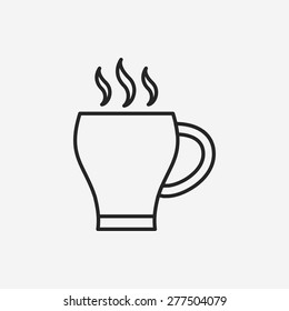 hot coffee line icon