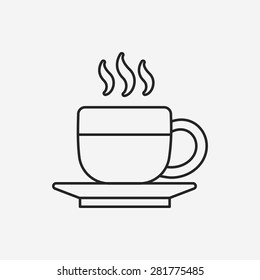 hot coffee line icon
