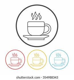 hot coffee line icon